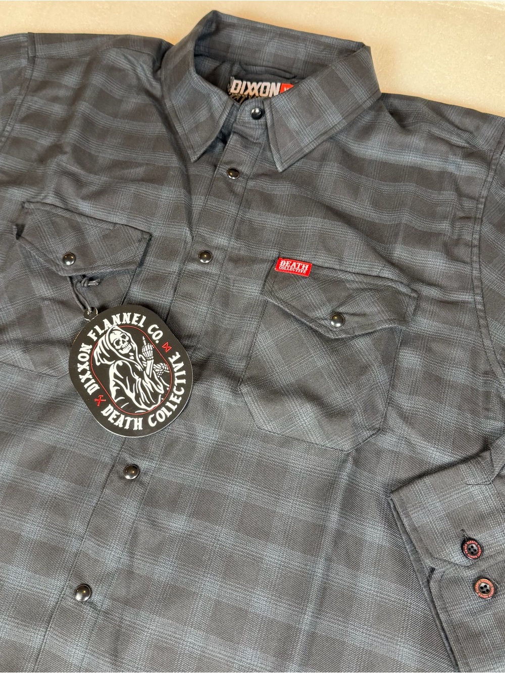 NWT Dixxon Men's XL "Death Collective" Flannel Shirt